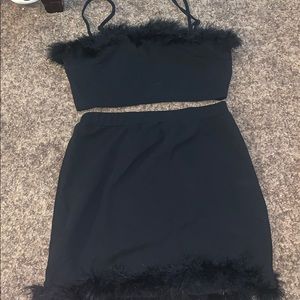Two piece crop top and skirt
